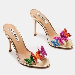 Steve Madden Prismatic Clear Butterfly Heels